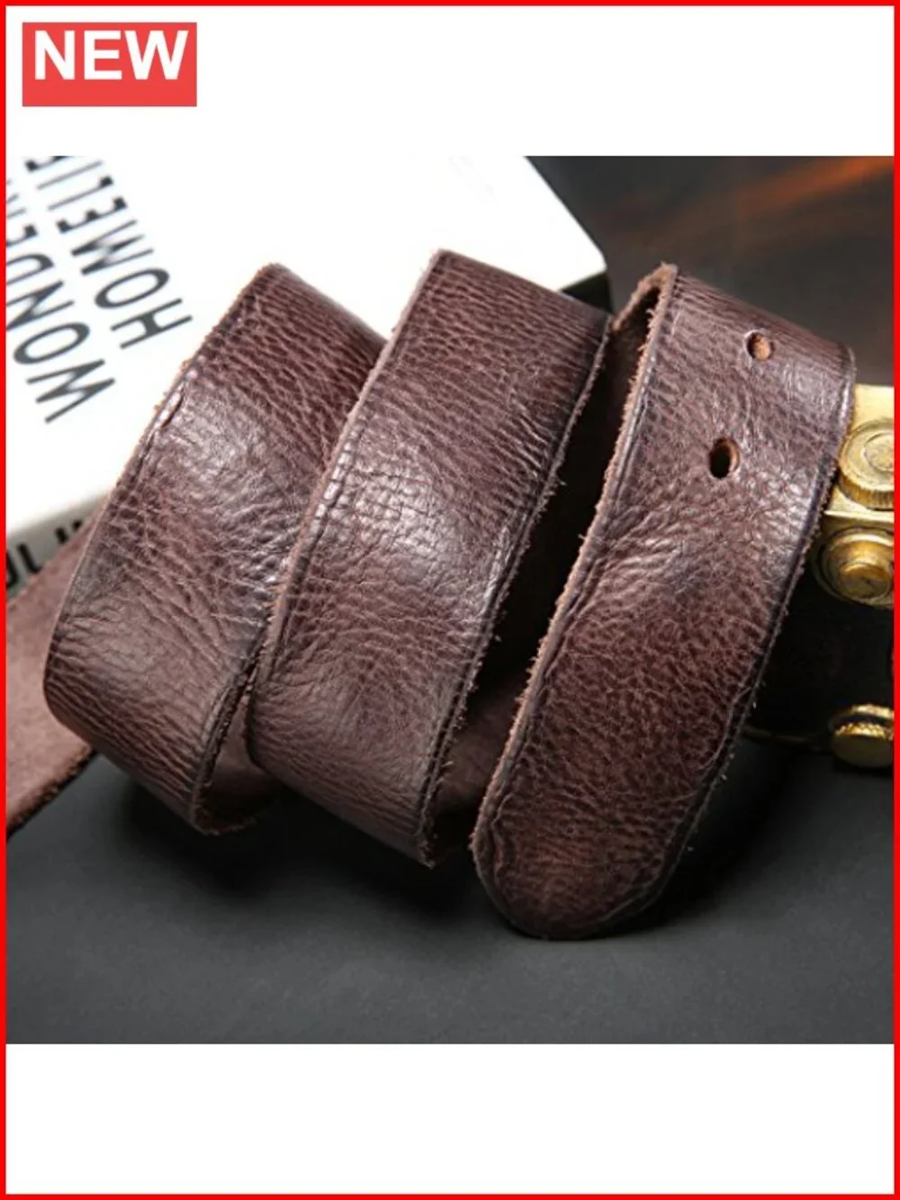 Italian Cow Leather Belt With Anti-Scratch Buckle, 1.5
